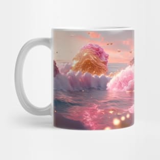 Golden and pink fantasy beach Mug